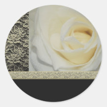 Wedding stickers - white roses customizable