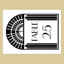 Wedding Table Number Black & White Art Deco Style postcards
