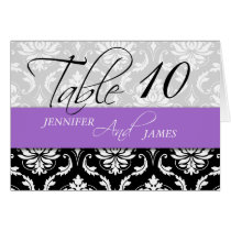 Wedding Table Number Cards Damask Lavender 2