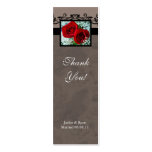 Wedding Thank You Card Bookmark Favour Red Roses