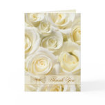 Wedding Thank You Card with white-cream roses