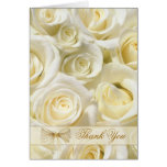 Wedding Thank You Card with white-cream roses