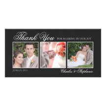 Wedding Thank You in Black & White Photo Card