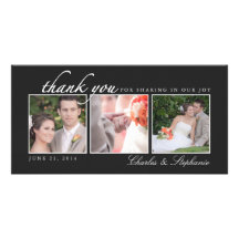Wedding Thank You in Black & White Photo Card