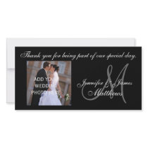 Wedding Thank You Monogram and Message Customized Photo Card