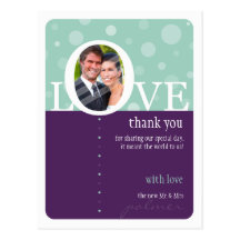 WEDDING THANK YOU NOTE :: LOVEbubbles 6 Post Cards