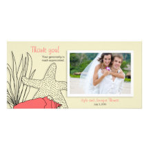 Wedding Thank You Photo Card - Beach Theme