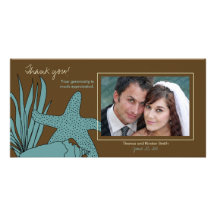 Wedding Thank You Photo Card - Beach Theme