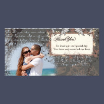 Wedding Thank You Photo Card Vintage Floral photo cards