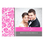 Wedding Thank You Photo Cards Pink Gray