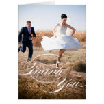 WEDDING THANK YOU PHOTO FOLDED CARD | WHITE SCRIPT