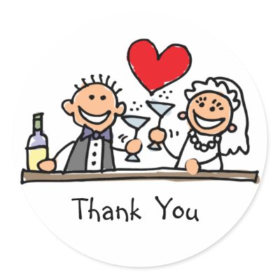 Wedding Thank You Stickers by wedding_tshirts