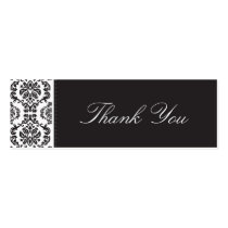 WEDDING :: thank you tag :: damask - black 2 Business Card Templates
