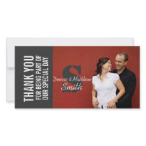 Wedding Thank You with Monogram Names Photo Cards