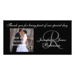 Wedding Thank You with Monogram R Names Photo Card