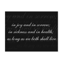 Wedding Vow In Sickness And In Health Post Card