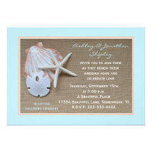 Wedding Vow Renewal Invitation - Beach Burlap Look