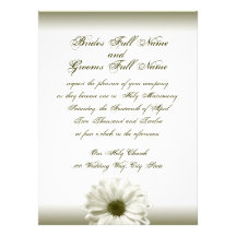 Wedding White Antique Daisy Announcement