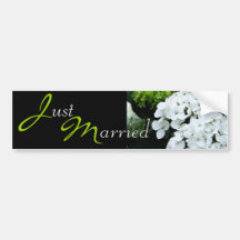 Wedding White Hydrangea Bumper Sticker