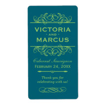 Wedding Wine Bottle Monogram Favor Labels