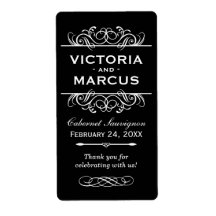 Wedding Wine Bottle Monogram Favour Labels