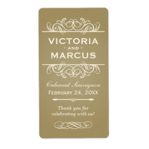 Wedding Wine Bottle Monogram Favour Labels