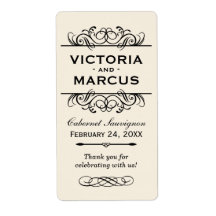 Wedding Wine Bottle Monogram Favour Labels
