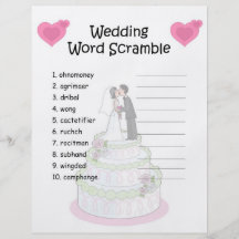 Wedding Word Scramble Full Color Flyer