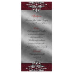 Wedding Xmas Menu Cards Jewels Red Silver rack cards
