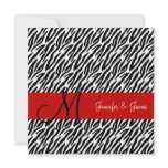 Wedding Zebra Stripes Monogram Names Invitation