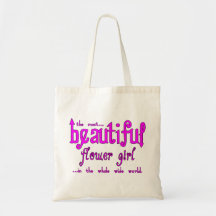 Weddings Favours & Tokens : Beautiful Flower Girl Canvas Bag