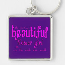 Weddings Favours & Tokens : Beautiful Flower Girl Keychains