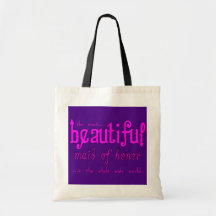 Weddings Favours & Tokens : Beautiful Maid of Hono Canvas Bag