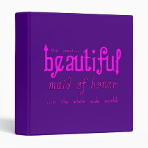 Weddings Favours & Tokens : Beautiful Maid of Hono 3 Ring Binder