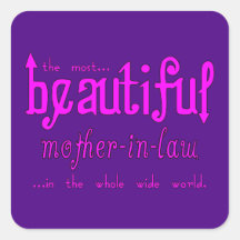 Weddings Favours & Tokens : Beautiful Mother in La Square Sticker