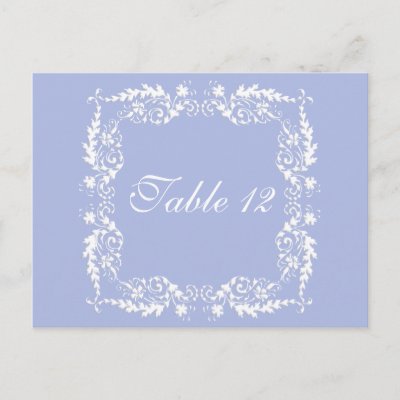 Wedgewood Blue 2 Wedding Reception Table Numbers Postcard by AnElegantAffair