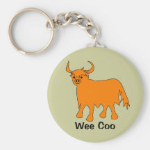 "Wee Coo" Scottish Highland Cow keychain