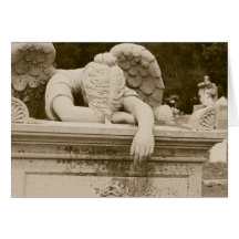 Weeping Angel in Sepia Sympathy Card