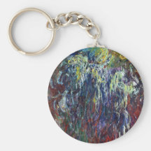 Weeping Willow, Giverny Claude Monet  painting Keychains