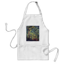 Weeping Willow II by Monet, Vintage Impressionism Apron