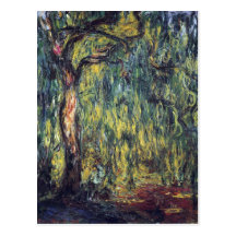 Weeping Willow II by Monet, Vintage Impressionism Post Card