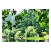 Weeping Willow in the Mist Custom Invitations