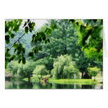 Weeping Willow in the Mist Greeting Cards