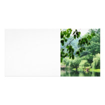 Weeping Willow in the Mist Customized Photo Card