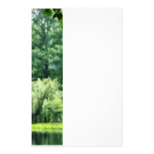 Weeping Willow in the Mist Stationery Paper