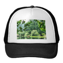Weeping Willow in the Mist Trucker Hats