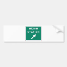 Weigh Station Street Sign Bumper Sticker