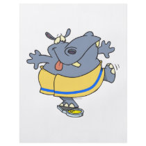 weighing in funny hippo on a scale cartoon personalized flyer