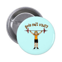 Weight Lifter (Blonde) Pinback Buttons