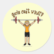 Weight Lifter (Blonde) Stickers